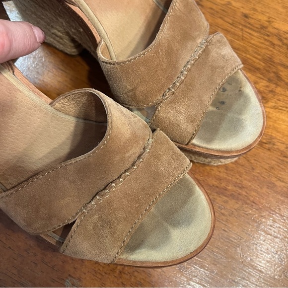 Ugg Carine suede leather platform espadrille sandals size 8 - Picture 10 of 10